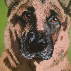 German Shepherd Painting